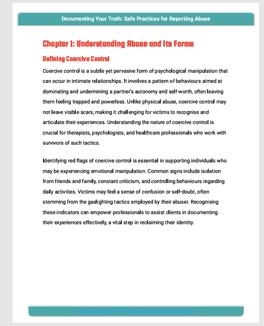 Documenting Your Truth:  Safe Practices for  Reporting Abuse
